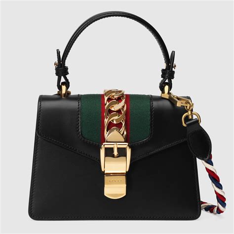 black sylvie mini bag gucci|Gucci boston bag guccissima.